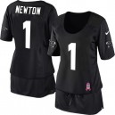 Women Nike Carolina Panthers &1 Cam Newton Elite Black Breast Cancer Awareness NFL Jersey