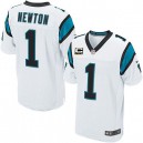 Men Nike Carolina Panthers &1 Cam Newton Elite White C Patch NFL Jersey