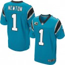Men Nike Carolina Panthers &1 Cam Newton Elite Blue Alternate C Patch NFL Jersey