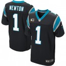 Men Nike Carolina Panthers &1 Cam Newton Elite Black Team Color C Patch NFL Jersey