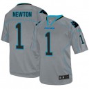 Men Nike Carolina Panthers &1 Cam Newton Elite Lights Out Grey NFL Jersey
