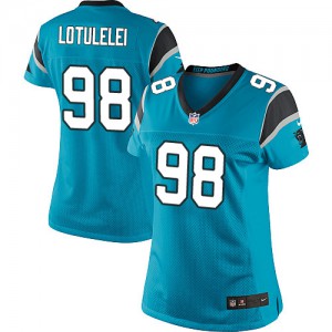 Femmes Nike Carolina Panthers # 98 Lotulelei Star Élite bleu remplaçant NFL Maillot Magasin