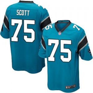 Jeunesse Nike Carolina Panthers # 75 Chris Scott Élite bleu alternent NFL Maillot Magasin