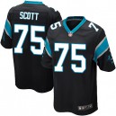 Youth Nike Carolina Panthers &75 Chris Scott Elite Black Team Color NFL Jersey