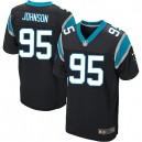 Men Nike Carolina Panthers &95 Charles Johnson Elite Black Team Color NFL Jersey