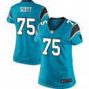 Women Nike Carolina Panthers &75 Chris Scott Elite Blue Alternate NFL Jersey