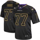 Men Nike Baltimore Ravens &77 Matt Birk Elite Lights Out Black NFL Jersey
