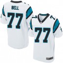 Men Nike Carolina Panthers &77 Byron Bell Elite White NFL Jersey