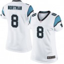 Women Nike Carolina Panthers &8 Brad Nortman Elite White NFL Jersey