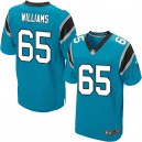 Men Nike Carolina Panthers &65 Garry Williams Elite Blue Alternate NFL Jersey