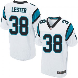Hommes Nike Carolina Panthers # 38 Robert Lester Élite blanc NFL Maillot Magasin