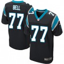 Men Nike Carolina Panthers &77 Byron Bell Elite Black Team Color NFL Jersey