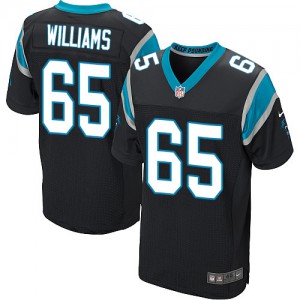 Hommes Nike Carolina Panthers # 65 Williams Garry élite noir équipe NFL Maillot Magasin de couleur