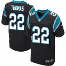 Men Nike Carolina Panthers &22 Josh Thomas Elite Black Team Color NFL Jersey