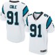 Men Nike Carolina Panthers &91 Colin Cole Elite White NFL Jersey