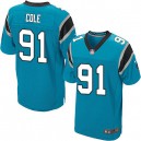 Men Nike Carolina Panthers &91 Colin Cole Elite Blue Alternate NFL Jersey
