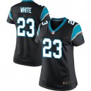 Women Nike Carolina Panthers &23 Melvin White Elite Black Team Color NFL Jersey
