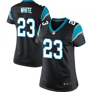 Femmes Nike Carolina Panthers # 23 Melvin Blanc élite noir équipe NFL Maillot Magasin de couleur