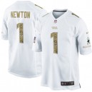 Men Nike Carolina Panthers &1 Cam Newton Elite White Salute to Service NFL Jersey