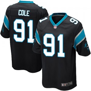 Couleur NFL maillot de l'équipe jeunesse Nike Carolina Panthers # 91 Colin Cole Élite noir