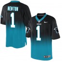 Men Nike Carolina Panthers &1 Cam Newton Elite Black/Blue Fadeaway NFL Jersey