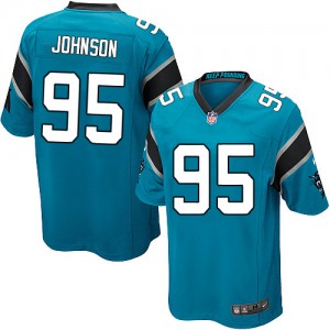 Jeunesse Nike Carolina Panthers # 95 Charles Johnson Élite bleu remplaçant NFL Maillot Magasin