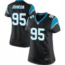 Women Nike Carolina Panthers &95 Charles Johnson Elite Black Team Color NFL Jersey