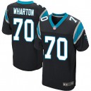 Men Nike Carolina Panthers &70 Travelle Wharton Elite Black Team Color NFL Jersey