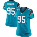 Women Nike Carolina Panthers &95 Charles Johnson Elite Blue Alternate NFL Jersey