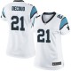 Women Nike Carolina Panthers &21 Thomas DeCoud Elite White NFL Jersey