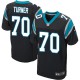 Men Nike Carolina Panthers &70 Trai Turner Elite Black Team Color NFL Jersey