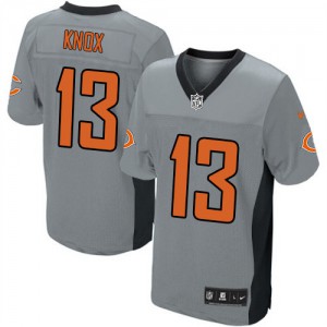 Hommes Nike Chicago Bears # 13 Johnny Knox élite gris ombre NFL Maillot Magasin