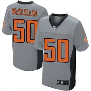 Hommes Nike Chicago Bears # 50 Shea McClellin élite gris ombre NFL Maillot Magasin