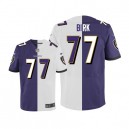 Men Nike Baltimore Ravens &77 Matt Birk Elite Team/Road Two Tone NFL Jersey