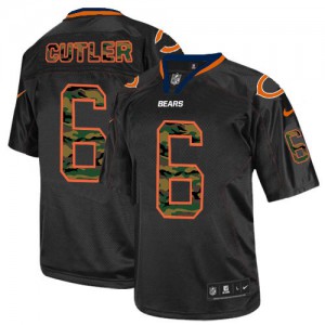 Hommes Nike Chicago Bears # 6 Jay Cutler Élite noire Camo Fashion NFL Maillot Magasin