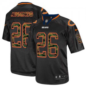 Hommes Nike Chicago Bears # 26 Tim Jennings Élite noire Camo Fashion NFL Maillot Magasin
