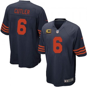 Jeunes Bears de Chicago Nike # 6 Jay Cutler années élite bleu marine 40 Throwback C autre Patch NFL Maillot Magasin