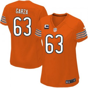 Femmes Nike Chicago Bears # 63 Roberto Garza Élite Orange alternent C Patch NFL Maillot Magasin