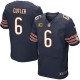 Men Nike Chicago Bears &6 Jay Cutler Elite Navy Blue Team Color C Patch NFL Jersey