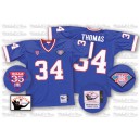 Mitchell And Ness Buffalo Bills &34 Thurman Thomas Royal Blue 35th Anniversary Patch Authentic Throwback NFL Jersey