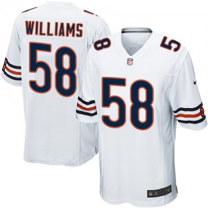 Jeunes Bears de Chicago Nike # 58 D.J. Williams élite blanc NFL Maillot Magasin