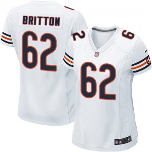Femmes Nike Chicago Bears # 62 Eben Britton Élite blanc NFL Maillot Magasin