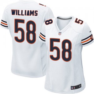 Femmes Nike Chicago Bears # 58 D.J. Williams Élite blanc NFL Maillot Magasin