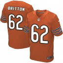Men Nike Chicago Bears &62 Eben Britton Elite Orange Alternate NFL Jersey