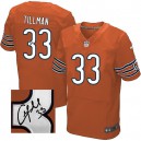 Men Nike Chicago Bears &33 Charles Tillman Orange Alternate Elite Autographed NFL Jersey