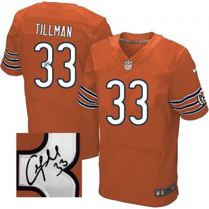 Hommes Nike Chicago Bears # 33 Charles Tillman Orange remplaçant Élite dédicacé NFL Maillot Magasin