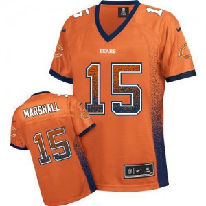 Femmes Nike Chicago Bears # 15 Brandon Marshall Élite Orange Drift mode pour NFL Maillot Magasin