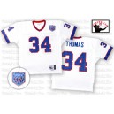 Mitchell And Ness Buffalo Bills &34 Thurman Thomas White Authentic Throwback NFL Jersey