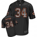 Reebok Chicago Bears &34 Walter Payton Sideline Black United Premier EQT Throwback NFL Jersey