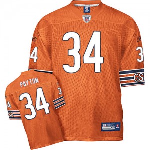Jeunes Bears de Chicago de Reebok # 34 Walter Payton Orange Throwback authentiques NFL maillot